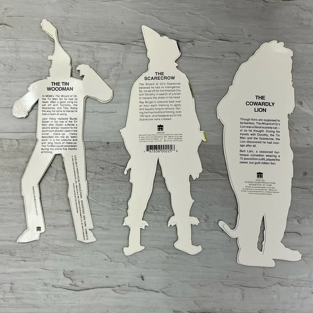 Vintage Wizard Of Oz Bundle Kurt Adler Lion Puppet Blank Cards Stickers 90s